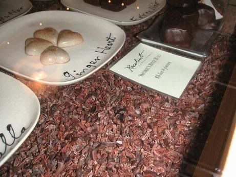 bed of cacao nibs
