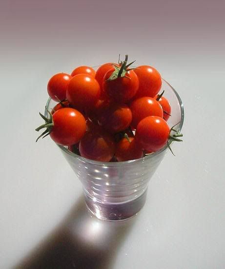 Sun Gold Cherry Tomatoes in a Glass