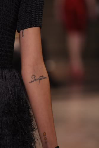 My inspiration comes from model Freja Beha's text tattoos which are 