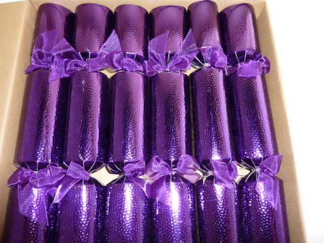 christmas super deluxe 6 full size purple table crackers christmas super deluxe 6 full size purple table crackers