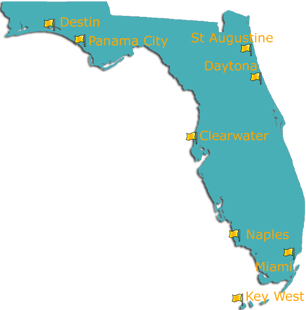 Beachfront Florida Hotel Map