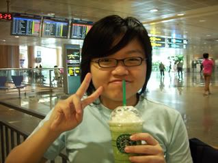 Myself with Green Tea Frappuccino
