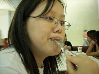 Jasmine enjoying her waffle