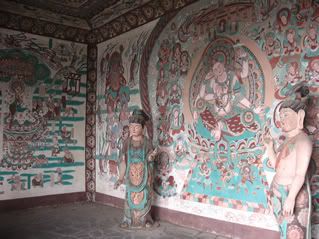 Buddhism wall painting back from late Tang Dynasty era