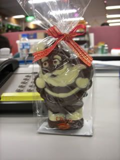 The cute little Santa Chocolate from my bosses