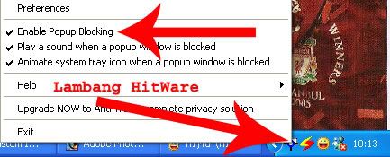 Cara Untuk Menghilangkan pop-up di browser HitWare