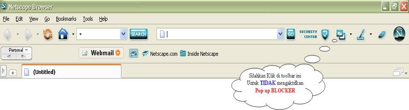 Langkah Pertama Cara Untuk Menghilangkan pop-up di browser Netscape 8.0