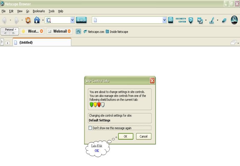 Langkah Ketiga Cara Untuk Menghilangkan pop-up di browser Netscape 8.0