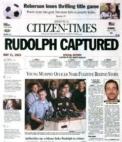 Image result for bombing suspect eric rudolph captured