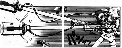 Koota Hirano esittelee kahden sivun tekniikkaansa (Hellsing).