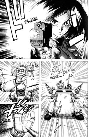 Yukito Kishiro ja luodin torjunta paljain käsin (Gunnm).