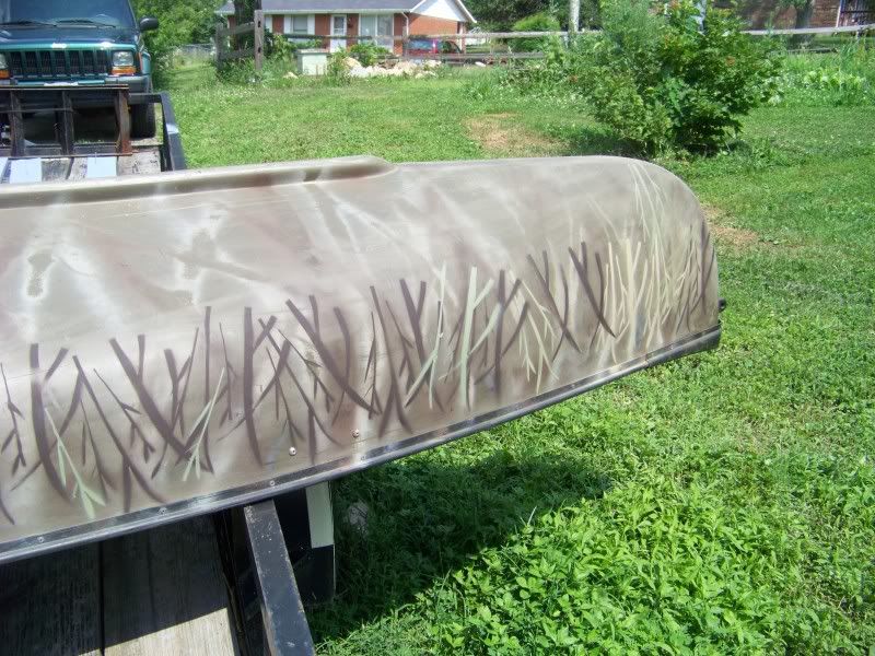 Home brew canoe camo job. (pics) Kentucky Hunting