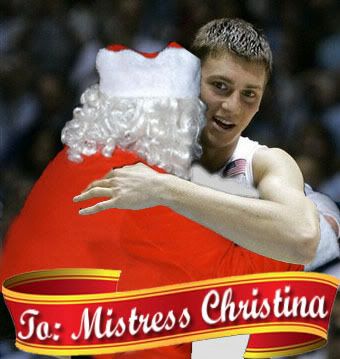 Tyler Hansbrough Psycho-T loves him some Santa. Awww.