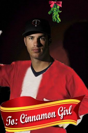Joe Mauer Look who I found under the mistletoe!