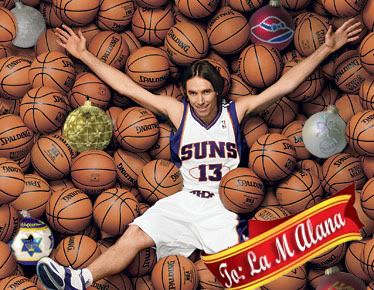 Steve Nash There are some really random ornaments in there, like a red hat and a Star of David.
