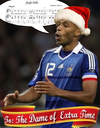 Thierry Henry Hes caroling on the Dames porch tonight.