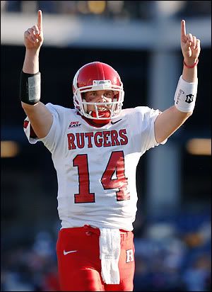 Mike Teel Rutgers QB Mike Teel...victorious tonight?