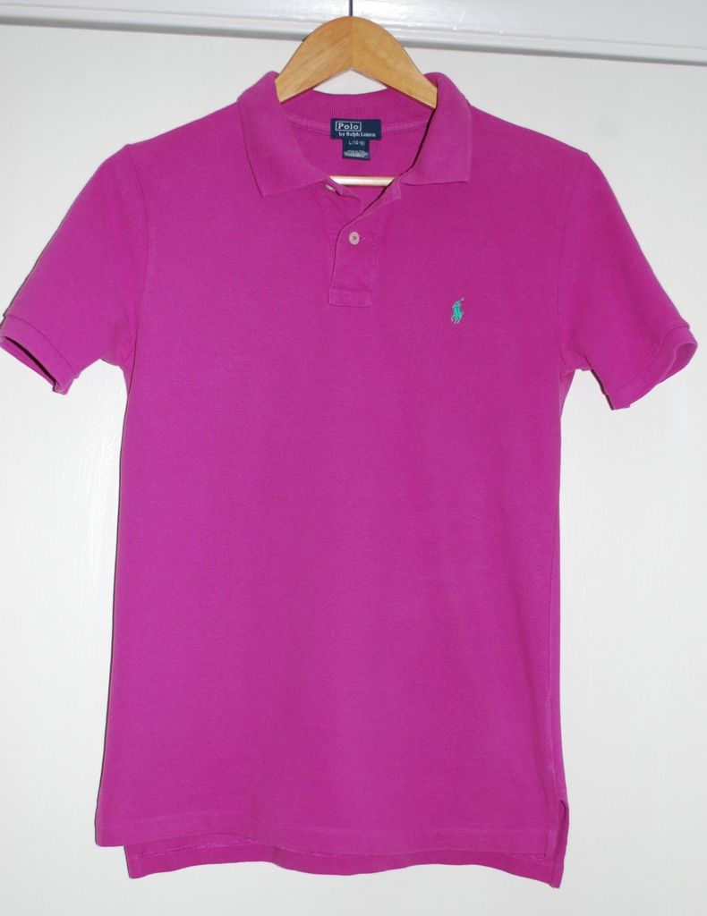 magenta golf shirt