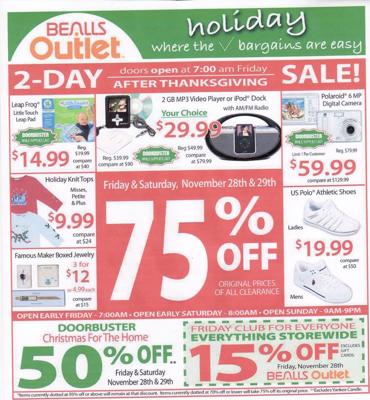 Bealls Outlet / Burkes Outlet Black Friday Ad 2008 GottaDEAL Forums