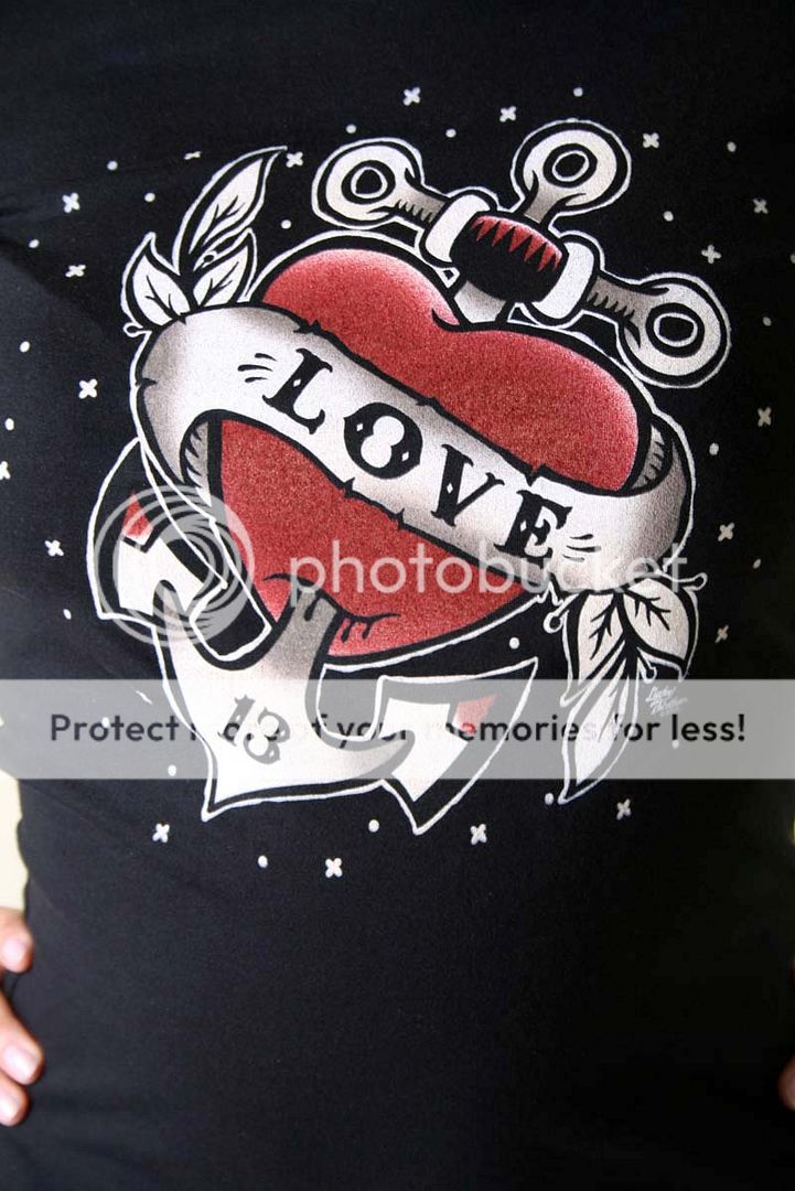 LUCKY 13 Love Anchor Tattoo Anker Rockabilly T shirt  