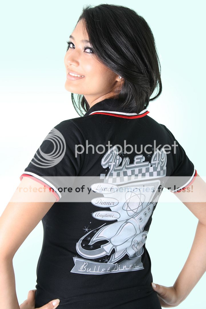 FINE 49 50er retro Bullet Diner Rockabilly Polo shirt retro Poloshirt