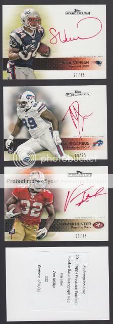 VON MILLER 2011 Topps Precision AUTO RC RED INK On Card #/75  